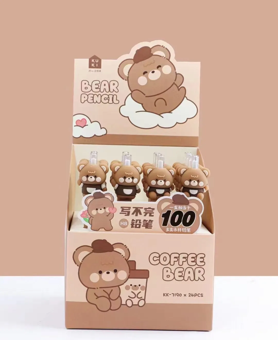 218042 COFFEE BEAR RETRACTACTABLE PENCIL-18