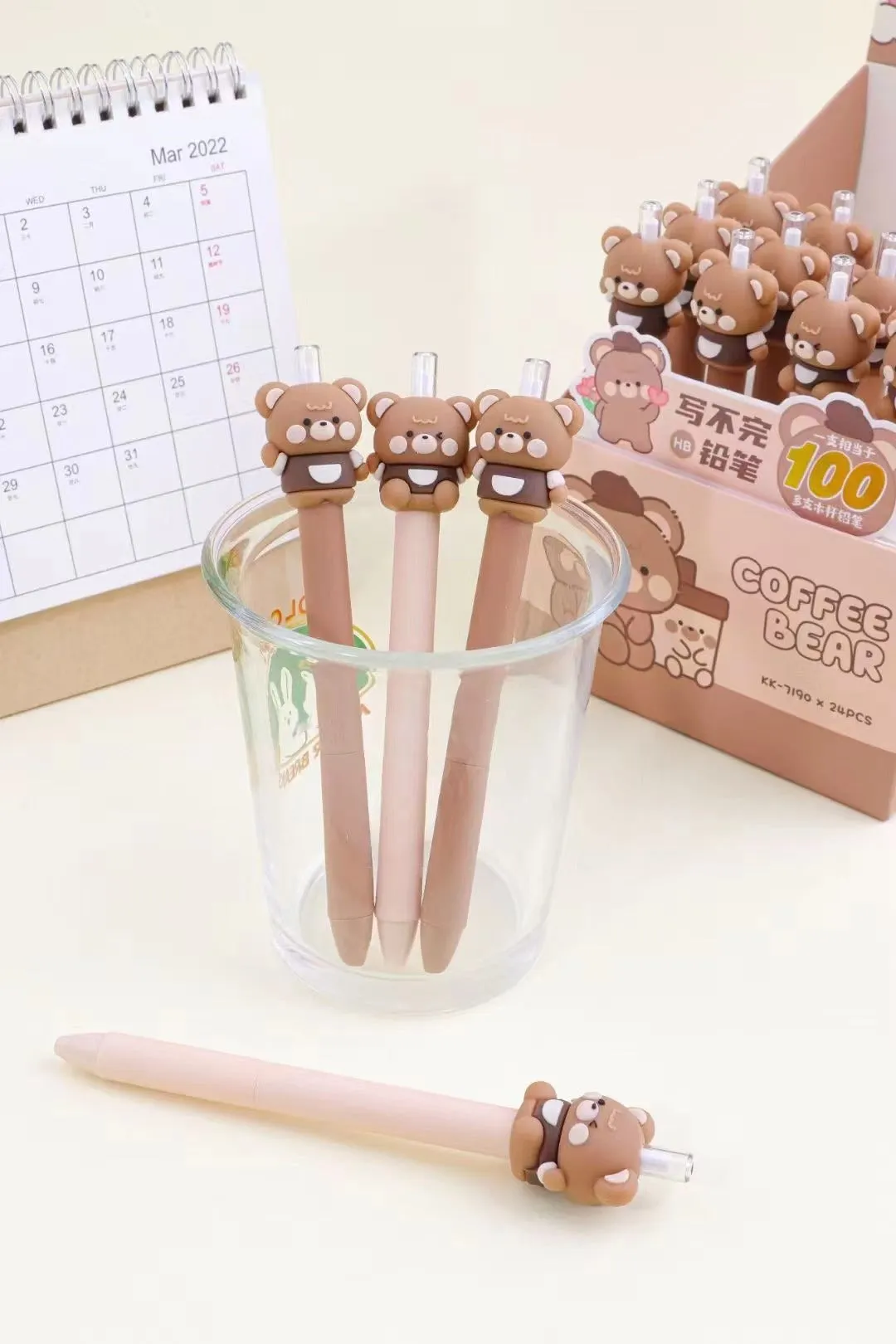 218042 COFFEE BEAR RETRACTACTABLE PENCIL-18