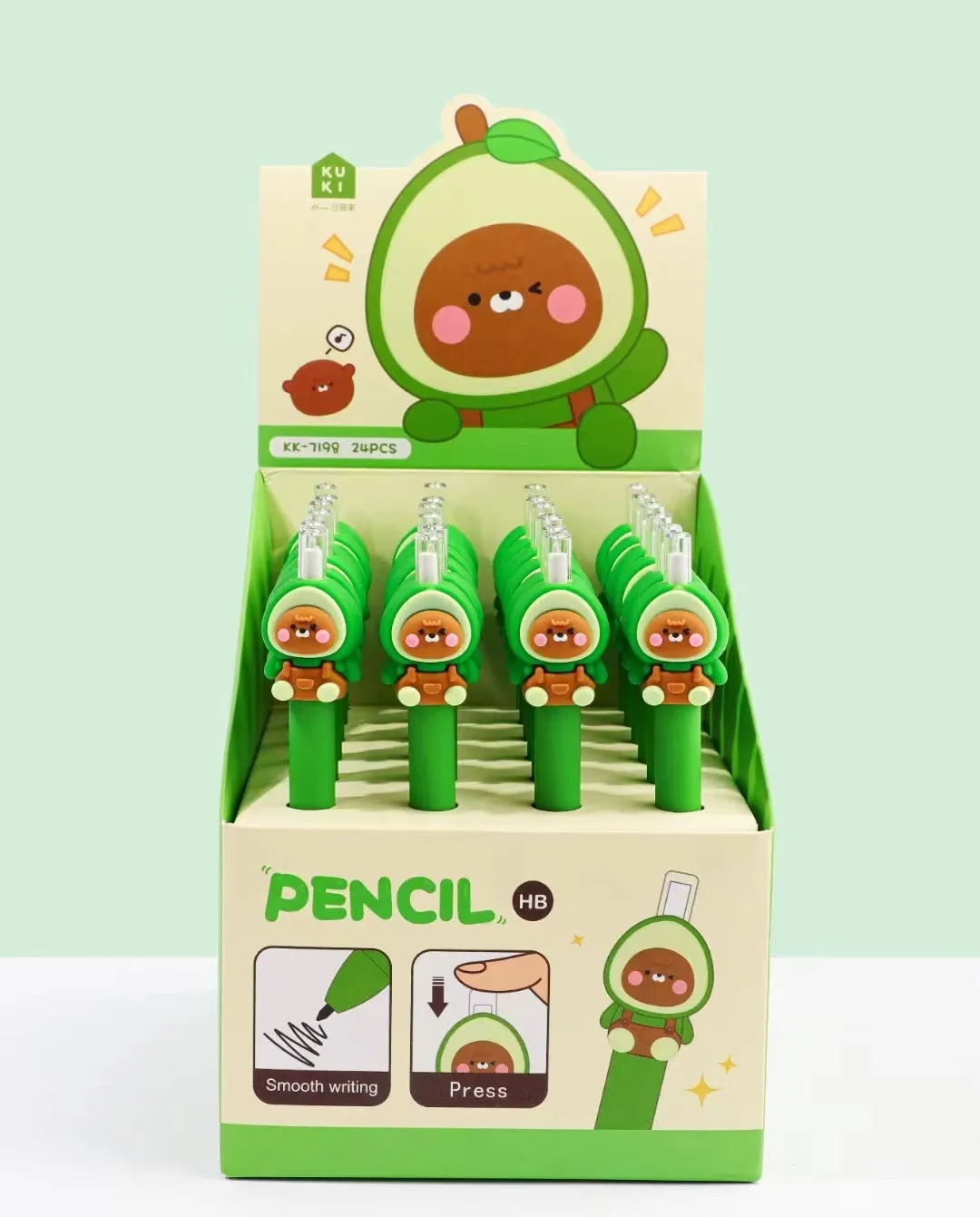 21808 AVOCADO ANIMAL RETRACTACTABLE PENCIL-24