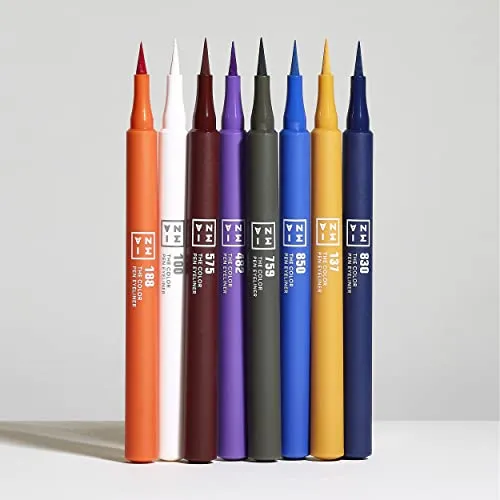 3INA The Color Pen Eyeliner 575 - Ultra Fine Tip 14H Brown Longwear Liquid Liner - Vibrant Colors, Matte, Smudgeproof, Flake Proof Eye Makeup - Cruelty Free, Paraben Free, Vegan Cosmetics - Brown