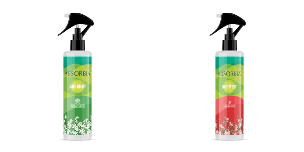 ABSORBIA Room Freshener spray, Instantly Freshens the air with Neroli Flower and English Rose Fragrance | Pack of 2 | Essential Oil Aroma Works like therapy - 200ML, 1000  sprays(Approx)…