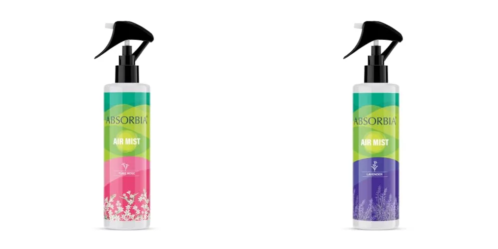 ABSORBIA Room Freshener spray, Instantly Freshens the air with Tube rose and Lavender Fragrance | Pack of 2 | Essential Oil Aroma Works like therapy - 200ML, 1000  sprays(Approx)…