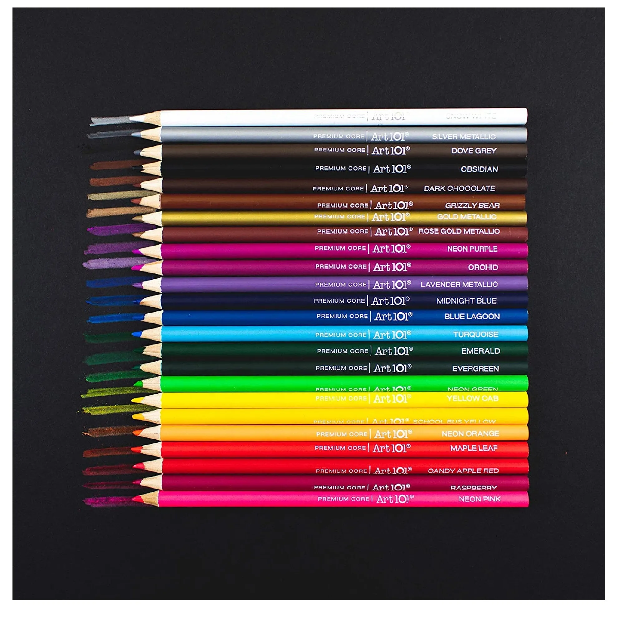 Art 101 Doodle and Color 142 Piece Art Set In A Wooden Case | Includes 24 Premium Colored Pencils to the Portable Art Studio