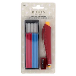 Bohin Mechanical Chalk Pen 1.4mm - Multicolour White/Blue/Red