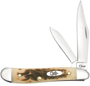 Case Knives Peach Seed Jig Amber Bone Peanut