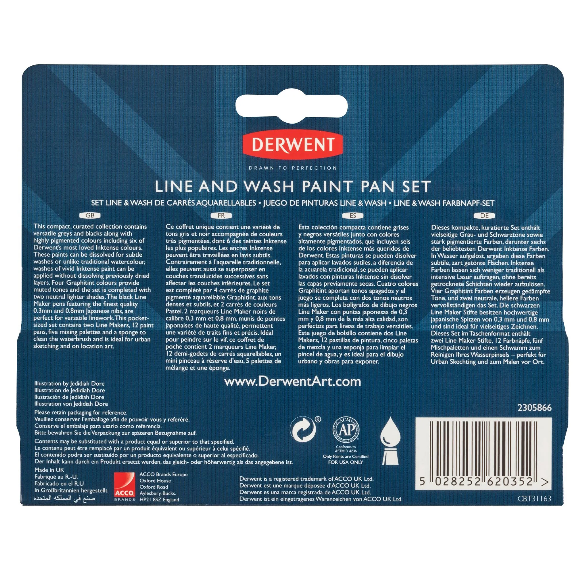 Derwent Line and Wash Paint Pan Set