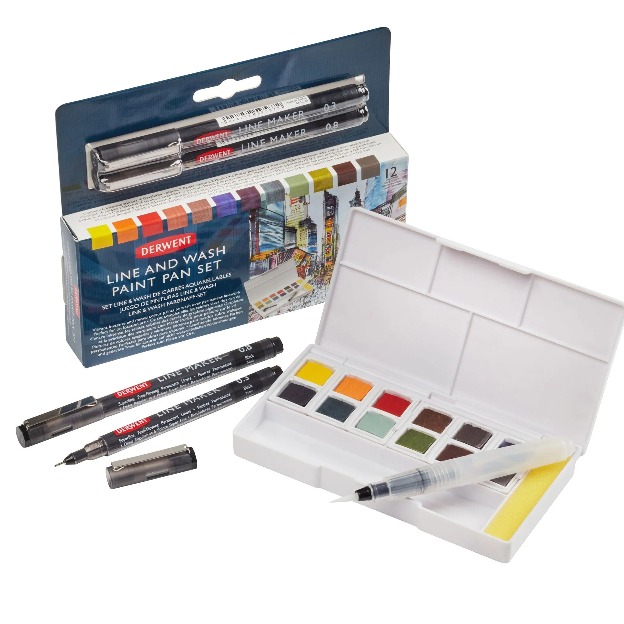 Derwent Line and Wash Paint Pan Set