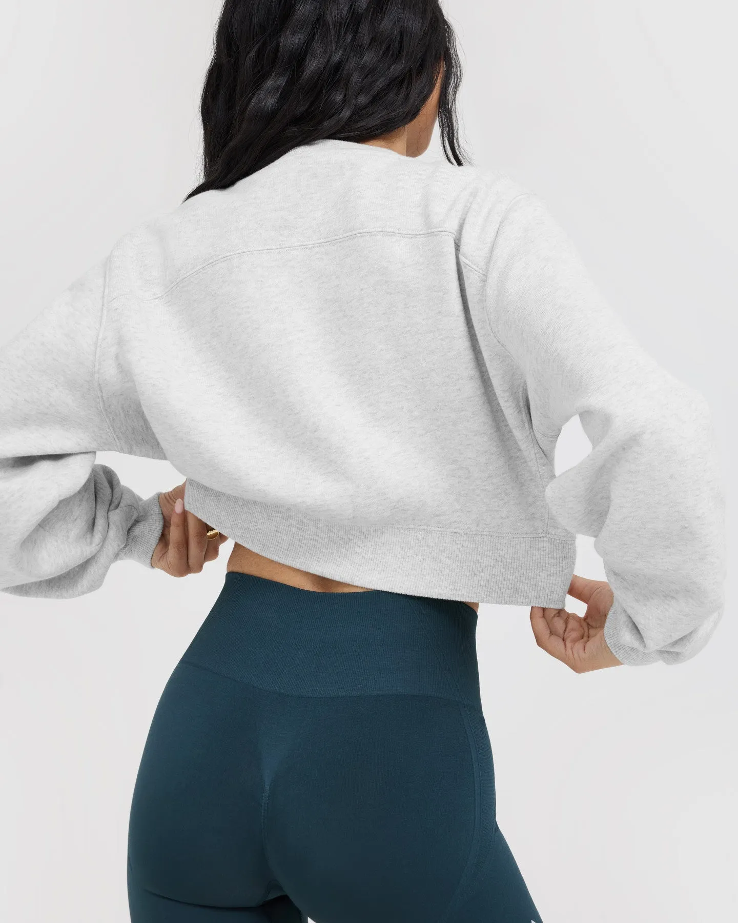 Foundations Crop Sweatshirt | Light Grey Marl