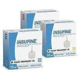 Insufine insulin pen needle 29g x 12mm x 25 pieces