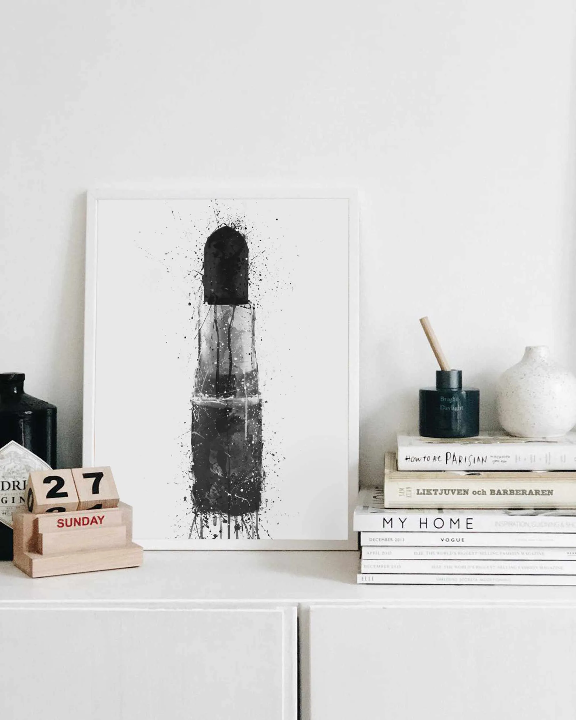 Lipstick Wall Art Print 'Black Velvet'