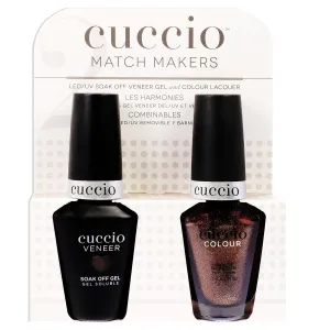 Match Makers Set - Brownie Points by Cuccio Colour for Women - 2 Pc 0.44oz Veneer Soak Of Gel Nail Polish, 0.43oz Colour Nail Polish