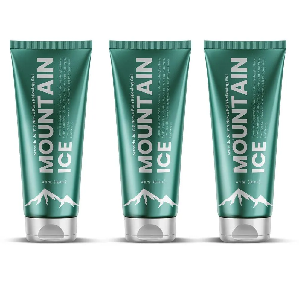 Mountain Ice All Natural Pain Relief Gel 4oz. - 3 Pack