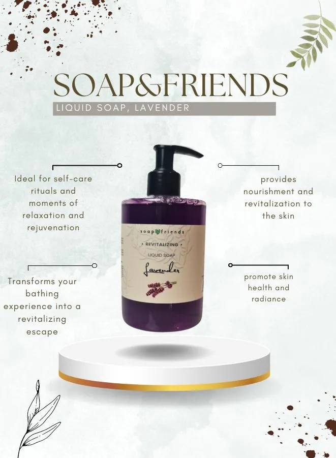 Soap&Friends Lavender Liquid Soap Tranquil Floral Cleanliness, 300 ml