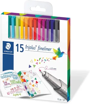 Staedtler 334 Triplus Superfine liner Point Pens, 0.3 Mm Pack of 15 Colors