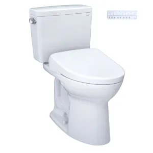 TOTO MW7764726CEFG#01 Drake Two-Piece Elongated Universal Height Toilet with S7 Bidet Seat, Cotton White